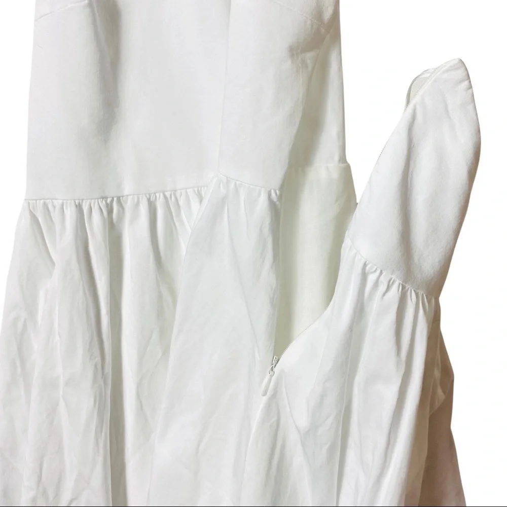Zara Poplin Tie Halter Neck Midi Dress White Wedding Capsule Closet XL NWT - Picture 12 of 16